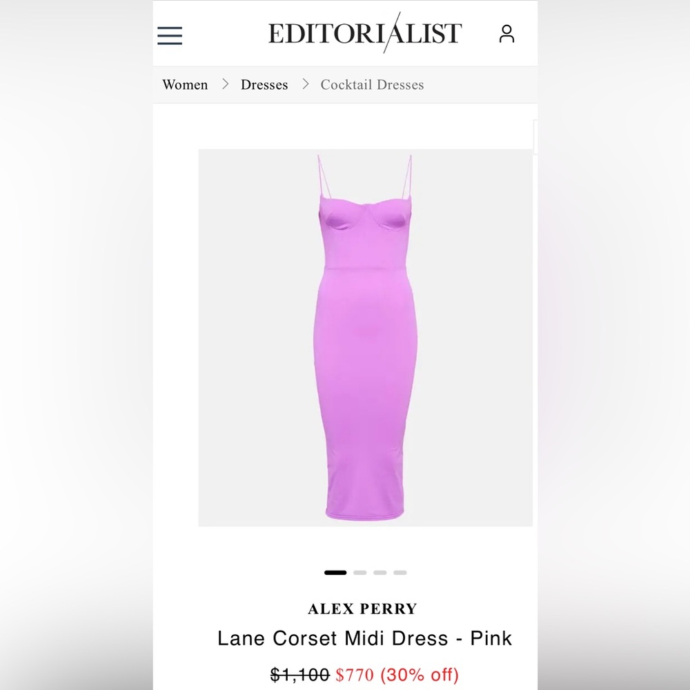 Alex Perry Lane Corset Pink Midi Dress